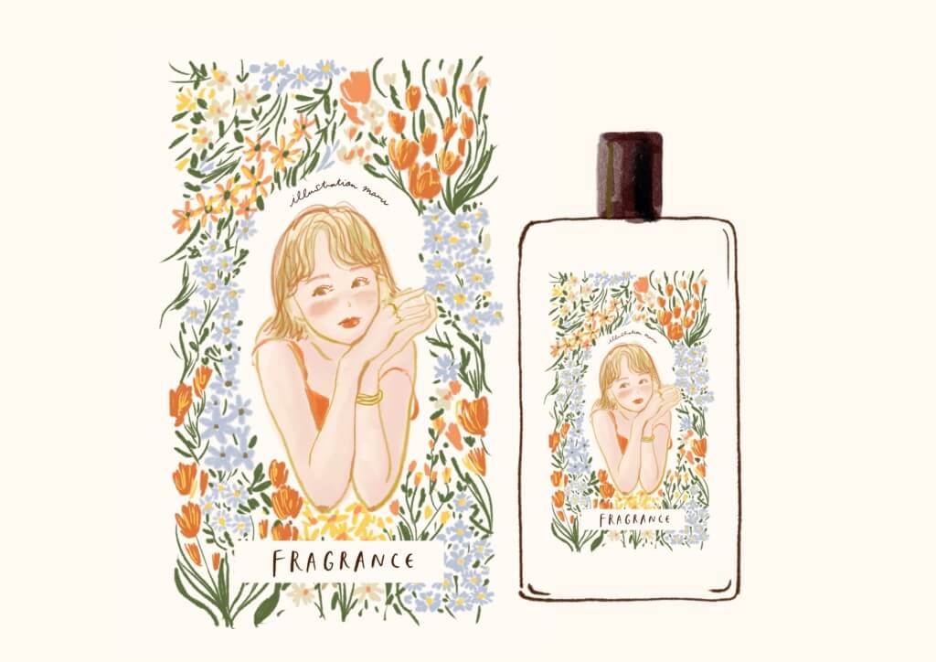 夏の香水 化粧品モックアップ Maru Illustrator